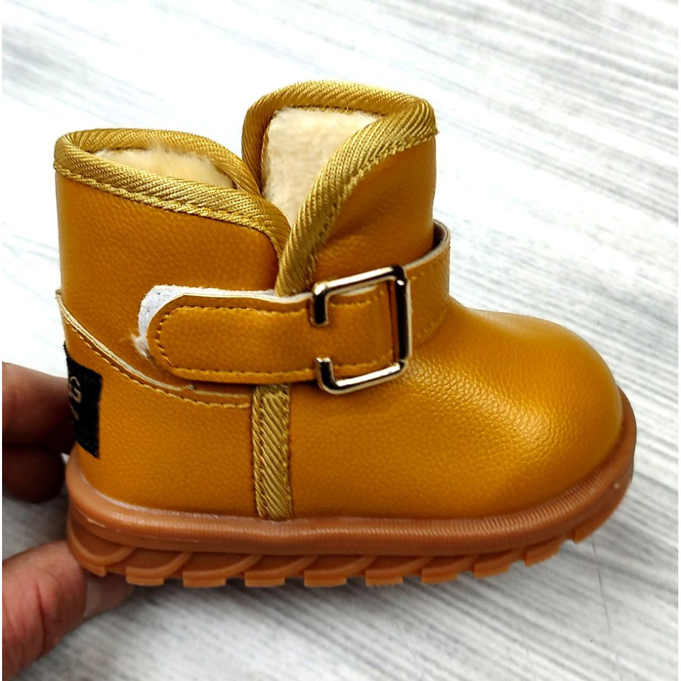 Уггі дитячі XIA з хутром PU-шкіра жовті