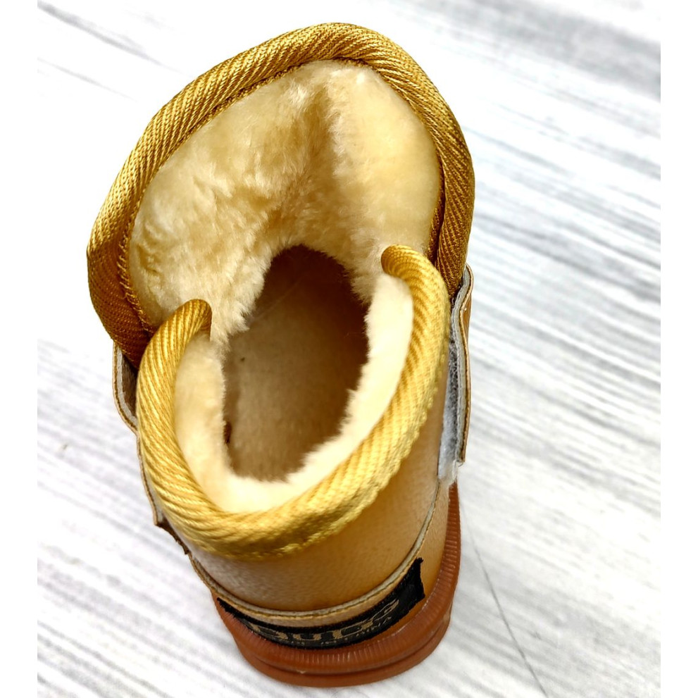 Уггі дитячі XIA з хутром PU-шкіра жовті