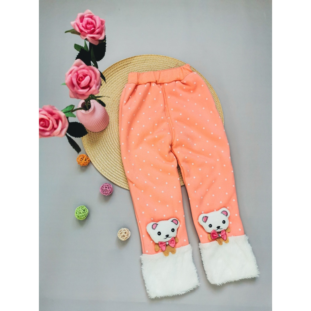 Утеплені лосинки для дівчинки з ведмедиками 10182