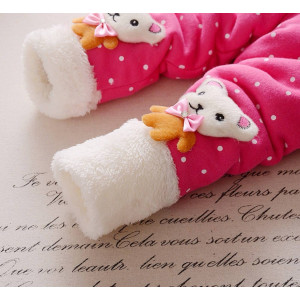 Утеплені лосинки для дівчинки з ведмедиками рожеві 10183