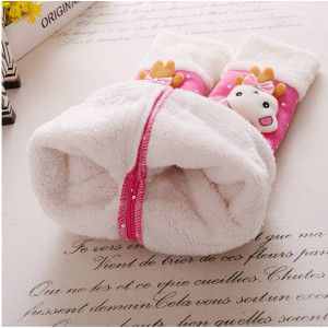 Утеплені лосинки для дівчинки з ведмедиками рожеві 10183