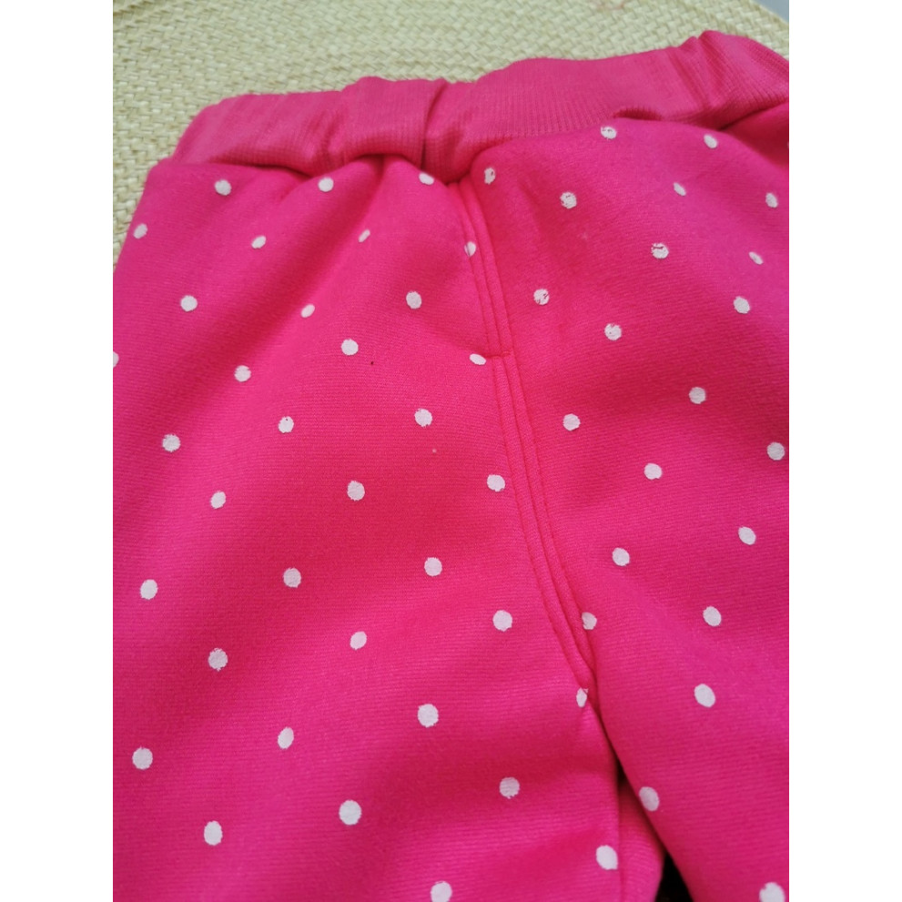 Утеплені лосинки для дівчинки з ведмедиками рожеві 10183