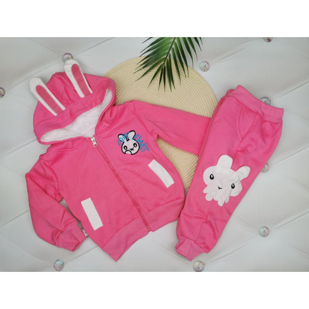 Утеплений костюм для дівчинки Love Rabbit малиновий 1870