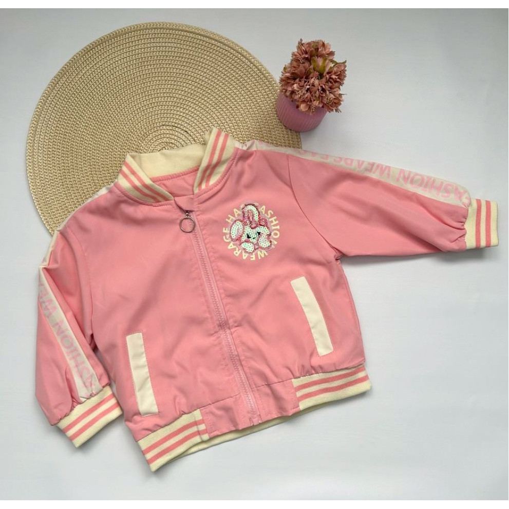 Вітрівка для дівчинки рожева Aeiutbeul 10356