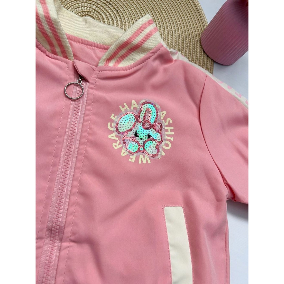 Вітрівка для дівчинки рожева Aeiutbeul 10356