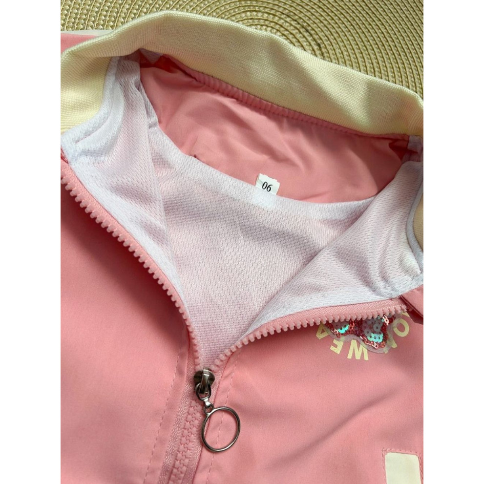 Вітрівка для дівчинки рожева Aeiutbeul 10356