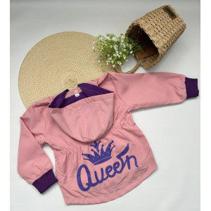 Вітрівка для дівчинки рожева Queen 10360