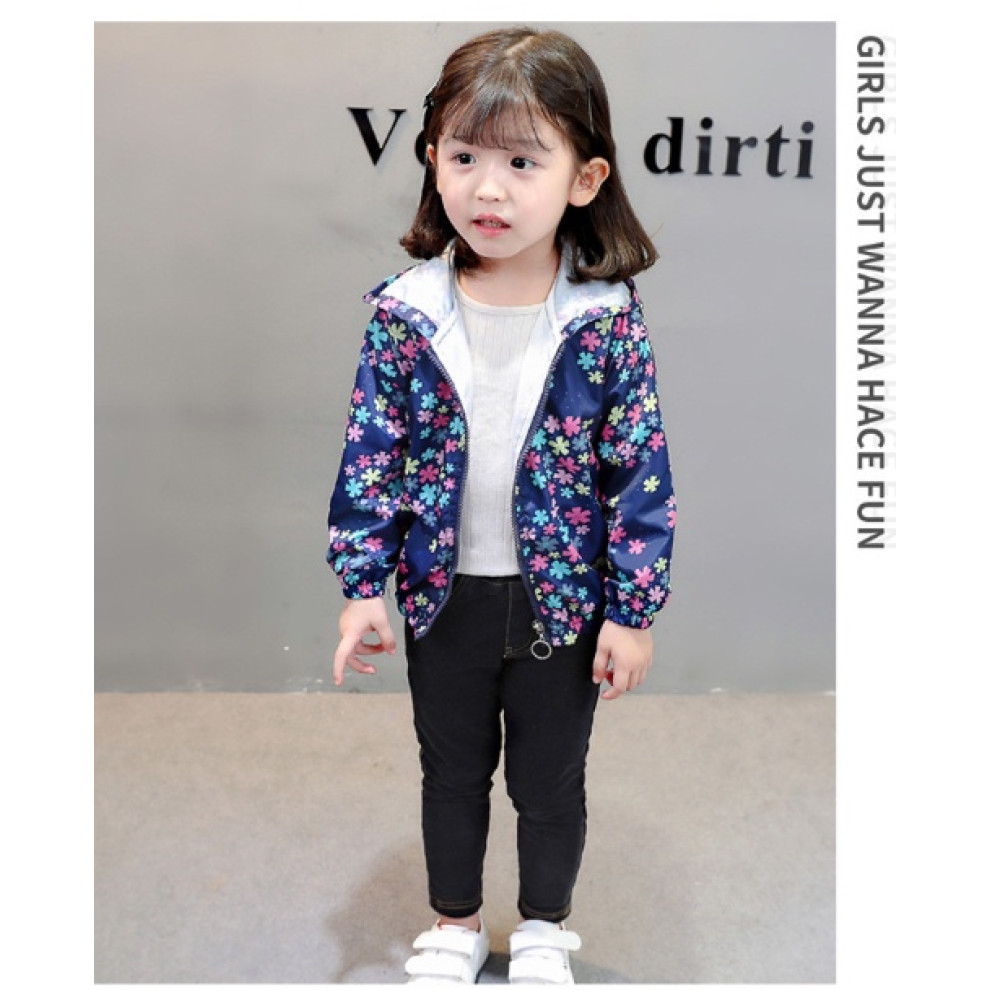 Вітрівка для дівчинки темно-синя 1785