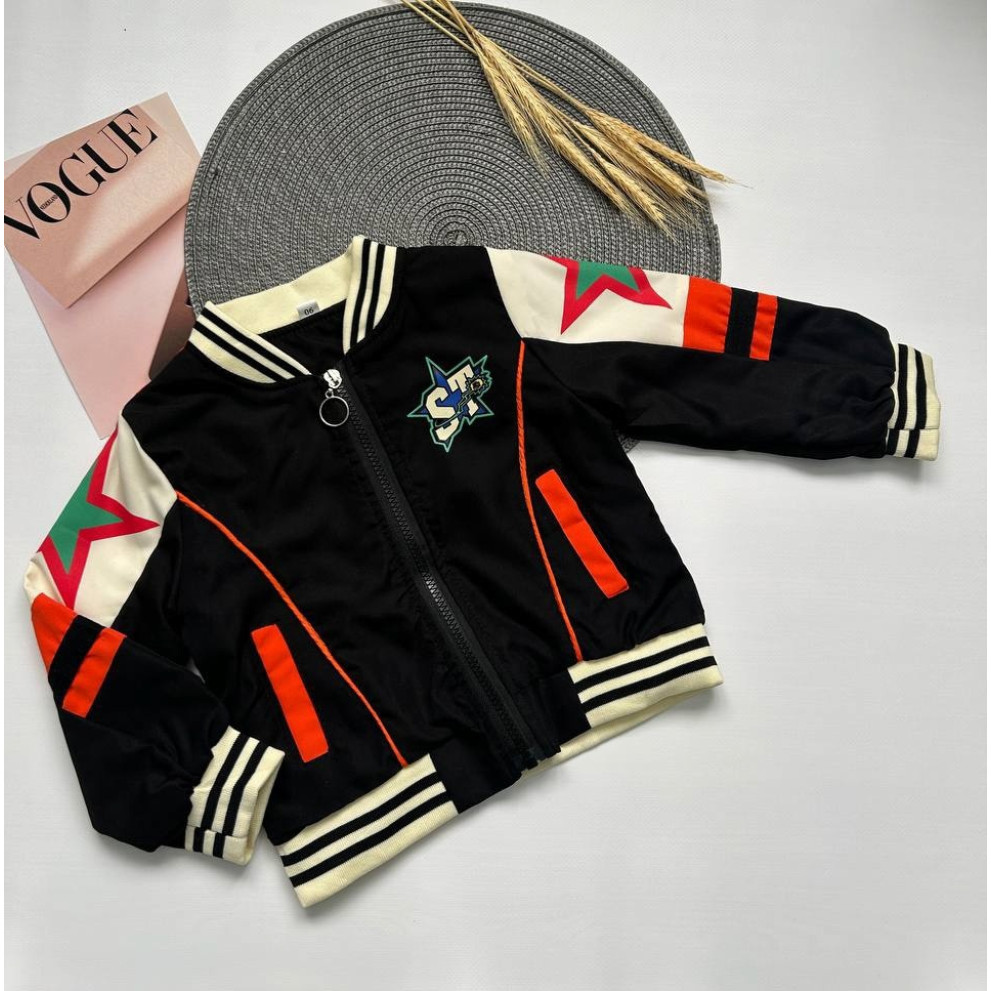 Вітрівка для хлопчика Starter чорна з оранжевим  10350