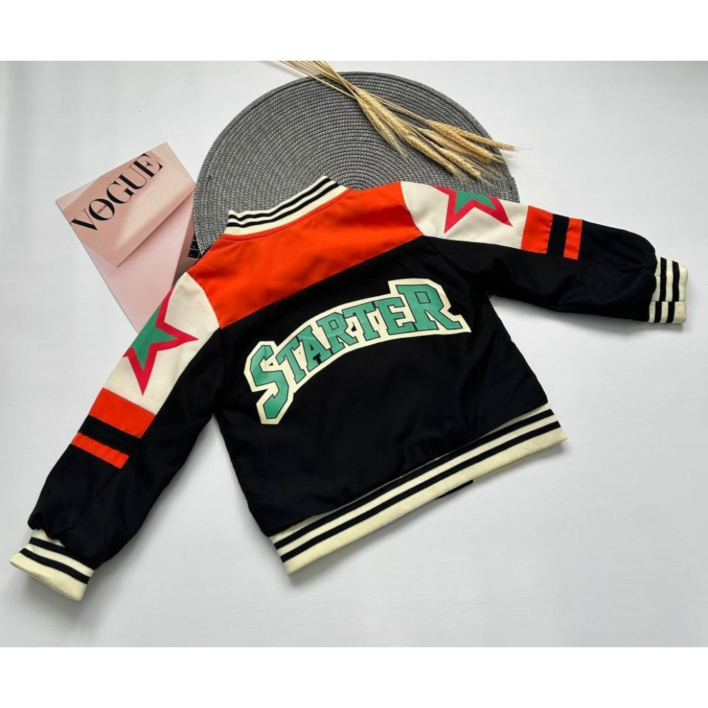 Вітрівка для хлопчика Starter чорна з оранжевим  10350