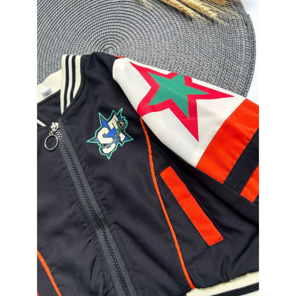 Вітрівка для хлопчика Starter чорна з оранжевим  10350