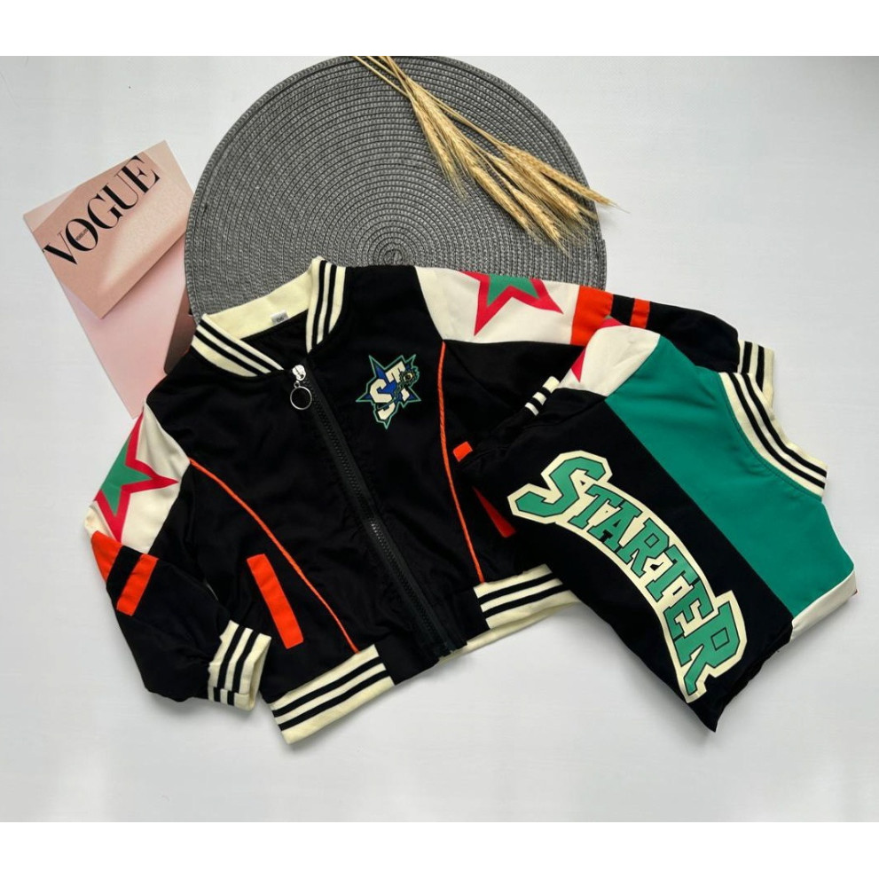 Вітрівка для хлопчика Starter чорна з оранжевим  10350