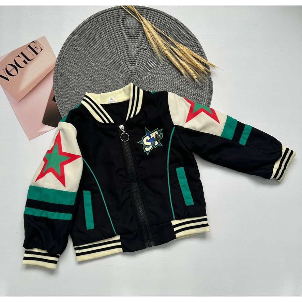 Вітрівка для хлопчика чорна з зеленим Starter 10349