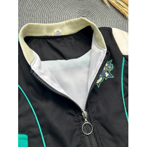 Вітрівка для хлопчика чорна з зеленим Starter 10349