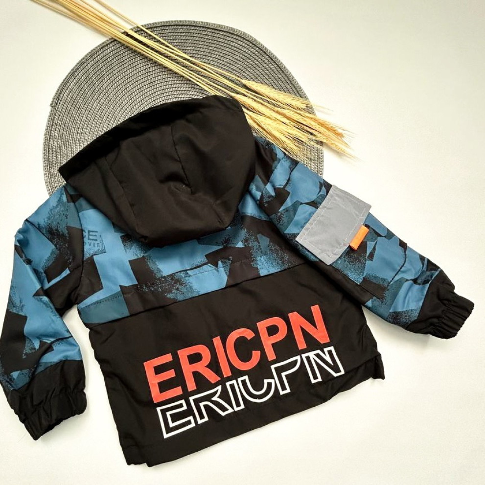 Вітрівка для хлопчика синя з чорним Ericpn 10358