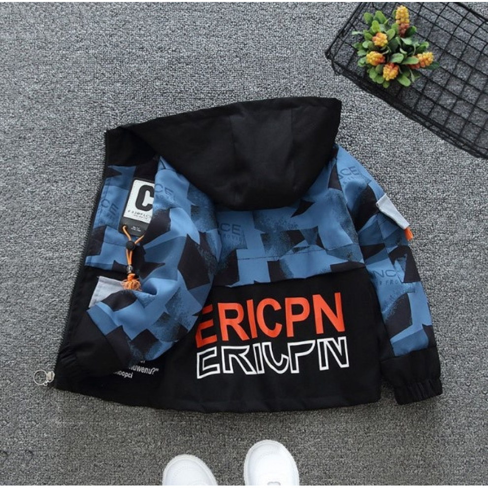 Вітрівка для хлопчика синя з чорним Ericpn 10358