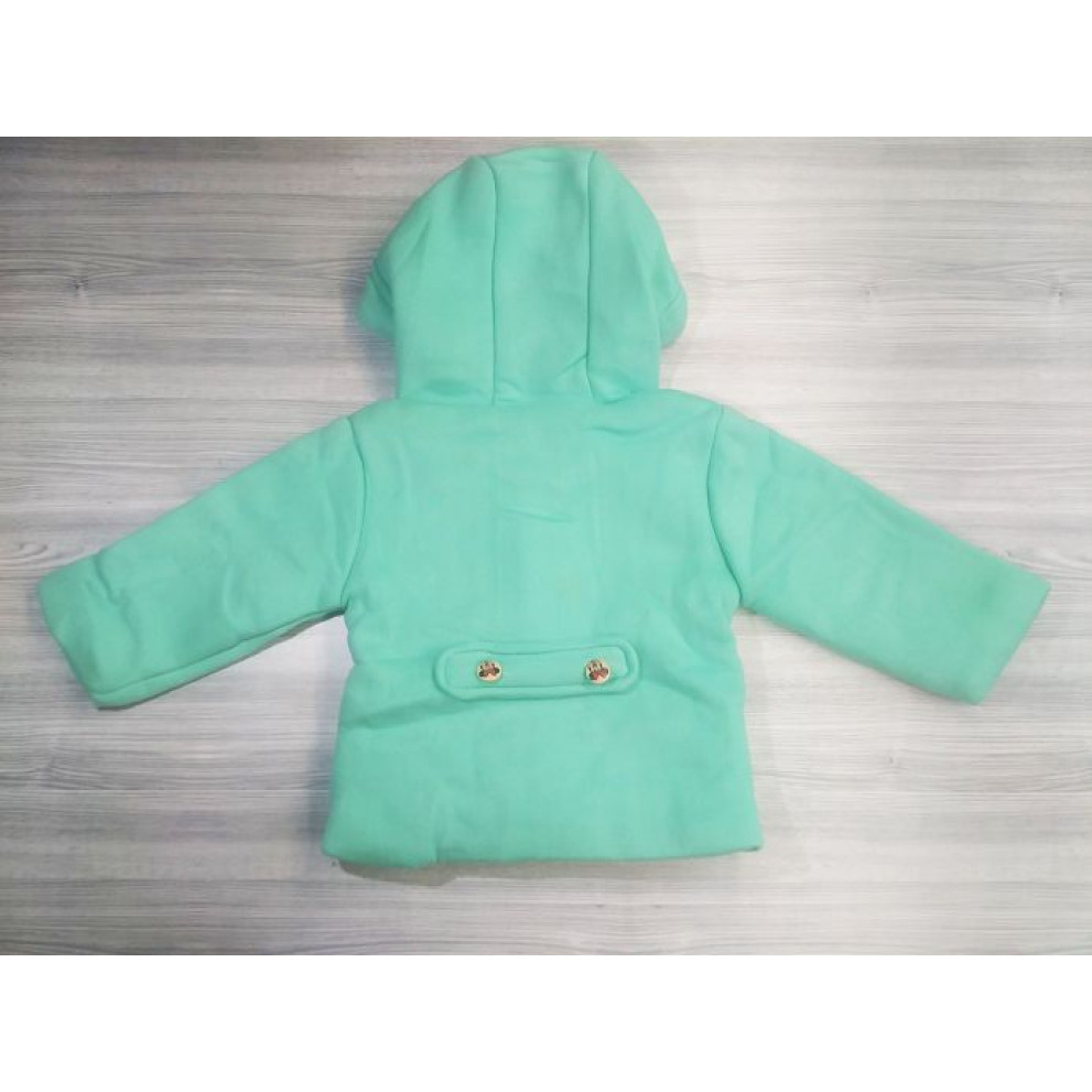 Пальто для дівчаток на весну з бантиком зелене 9593