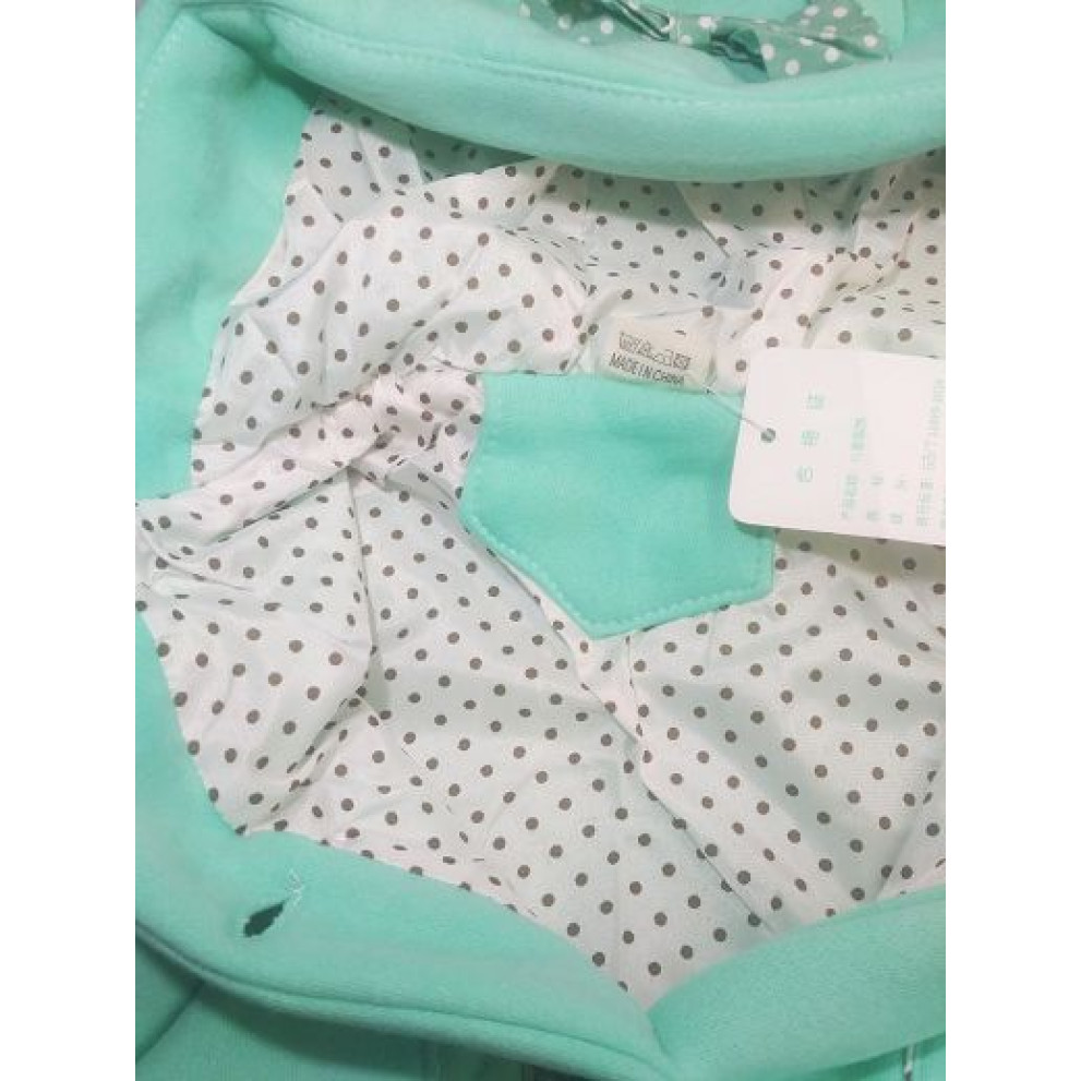 Пальто для дівчаток на весну з бантиком зелене 9593