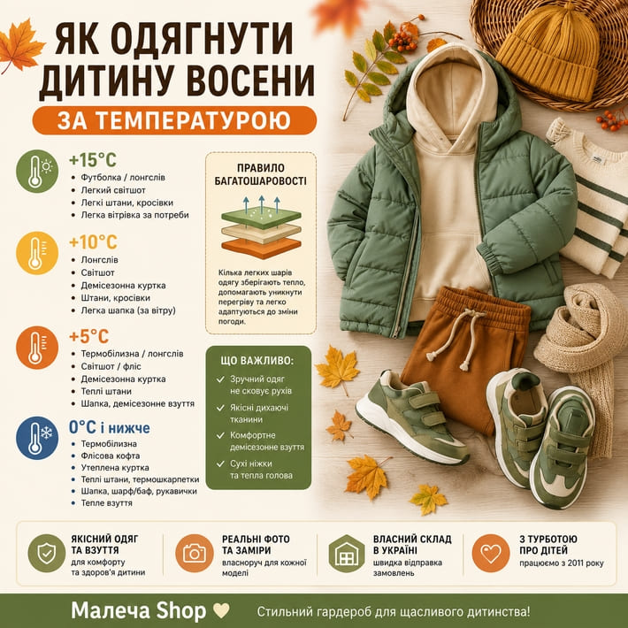 Як одягнути дитину восени за температурою: від +15°C до 0°C