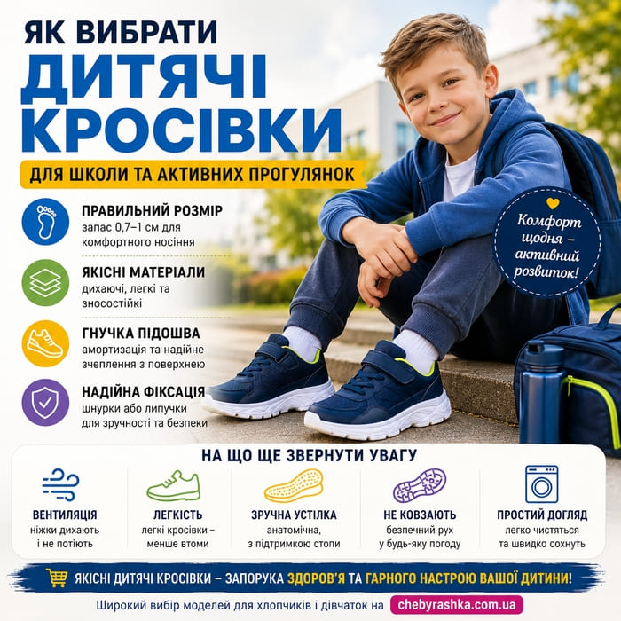 Як вибрати дитячі кросівки для школи та активних прогулянок